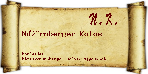 Nürnberger Kolos névjegykártya