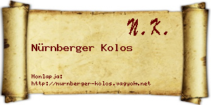 Nürnberger Kolos névjegykártya