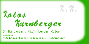 kolos nurnberger business card